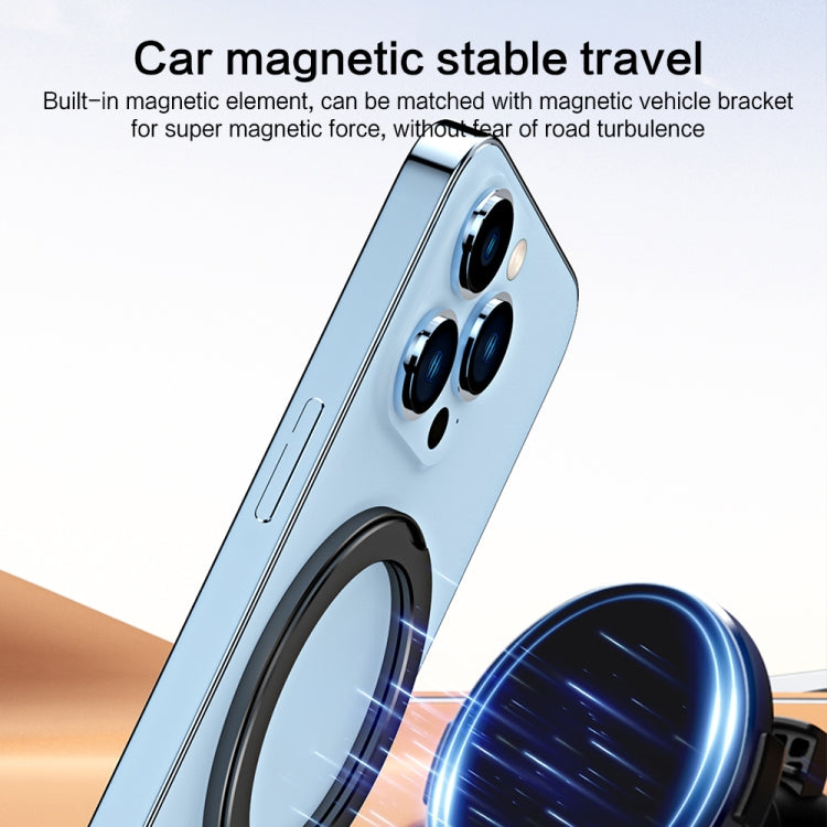 Support de téléphone magnétique adhésif ultra-fin en alliage R-JUST SJ35 (argent)