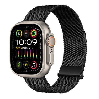 For Apple Watch Ultra 2 49mm ZGA Milanese Magnetic Metal Watch Band(Black)