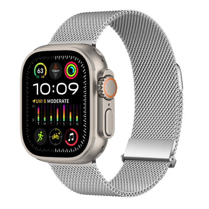 For Apple Watch Ultra 2 49mm ZGA Milanese Magnetic Metal Watch Band(Silver)