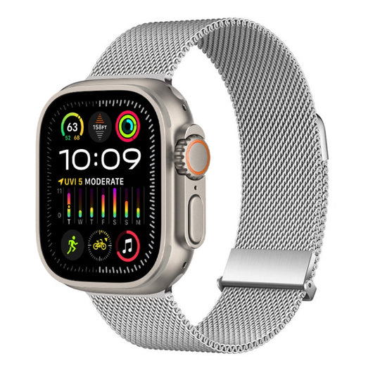 For Apple Watch Ultra 2 49mm ZGA Milanese Magnetic Metal Watch Band(Silver)