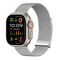 For Apple Watch Ultra 49mm ZGA Milanese Magnetic Metal Watch Band(Silver)