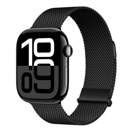 For Apple Watch Series 10 42mm ZGA Milanese Magnetic Metal Watch Band(Black)