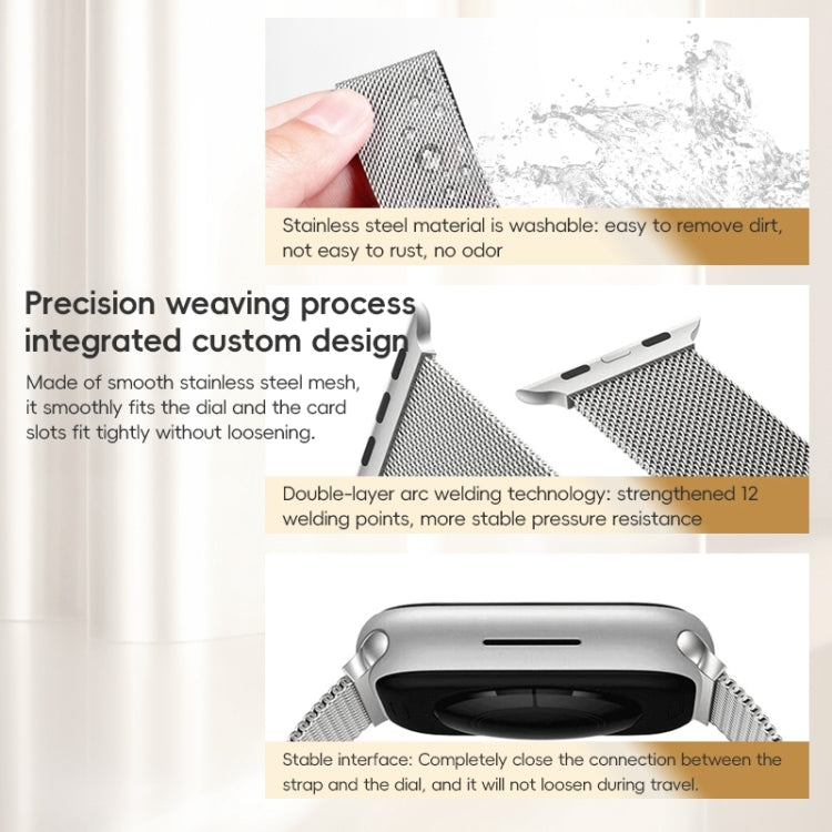 For Apple Watch Series 2 42mm ZGA Milanese Magnetic Metal Watch Band(Black)