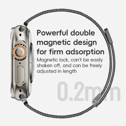 For Apple Watch Series 9 45mm ZGA Milanese Magnetic Metal Watch Band(Black)