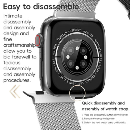 For Apple Watch Series 6 44mm ZGA Milanese Magnetic Metal Watch Band(Silver)
