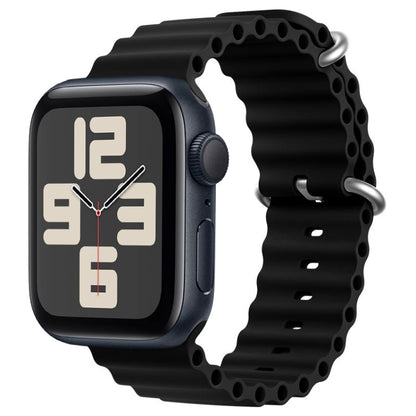For Apple Watch SE 2023 44mm ZGA Ocean Silicone Watch Band(Black)