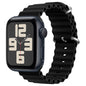 For Apple Watch SE 2023 44mm ZGA Ocean Silicone Watch Band(Black)