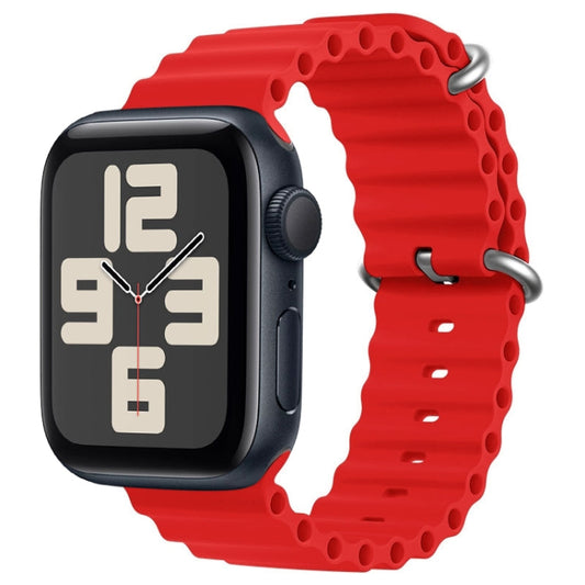 For Apple Watch SE 2023 44mm ZGA Ocean Silicone Watch Band(Red)