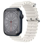For Apple Watch Series 8 45mm ZGA Ocean Silicone Watch Band(White)