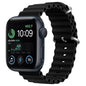 Pour Apple Watch SE 2022 44mm ZGA Bracelet en silicone Ocean (Noir)