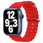 For Apple Watch Series 7 45mm ZGA Ocean Silicone Watch Band(Red)