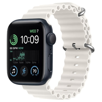 For Apple Watch SE 44mm ZGA Ocean Silicone Watch Band(White)