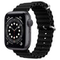 For Apple Watch Series 6 44mm ZGA Ocean Silicone Watch Band(Black)