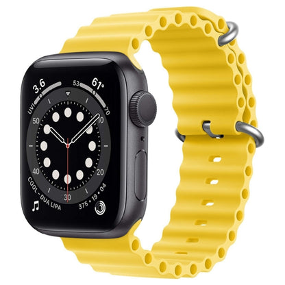 For Apple Watch Series 6 44mm ZGA Ocean Silicone Watch Band(Yellow)