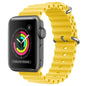 For Apple Watch Series 3 42mm ZGA Ocean Silicone Watch Band(Yellow)