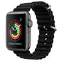 For Apple Watch Series 2 42mm ZGA Ocean Silicone Watch Band(Black)