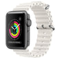 For Apple Watch 42mm ZGA Ocean Silicone Watch Band(White)