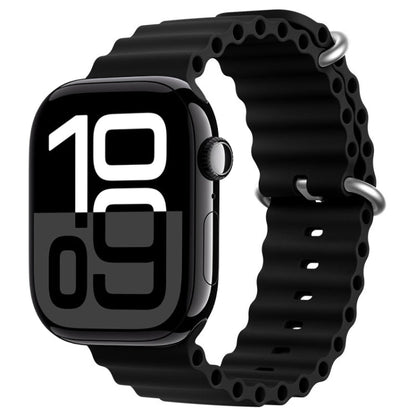 Pour Apple Watch Series 10 42mm ZGA Bracelet en silicone Ocean (noir)