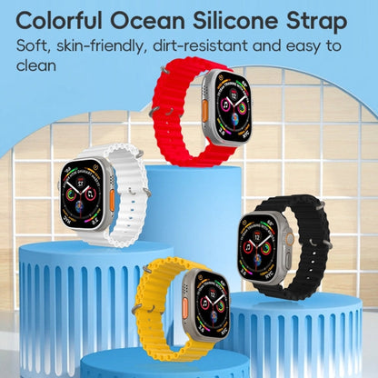 For Apple Watch Ultra 2 49mm ZGA Ocean Silicone Watch Band(Yellow)