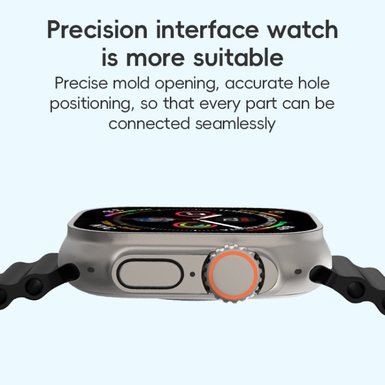 For Apple Watch Ultra 49mm ZGA Ocean Silicone Watch Band(Black)