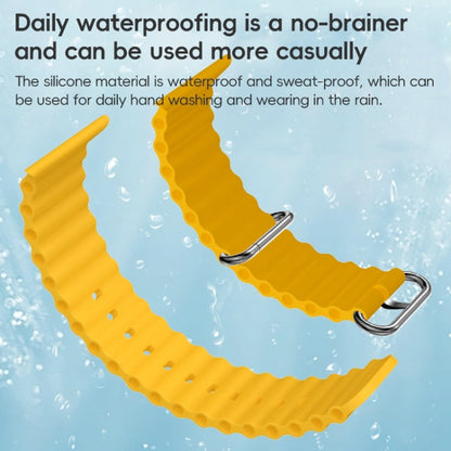 For Apple Watch Ultra 2 49mm ZGA Ocean Silicone Watch Band(Yellow)