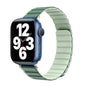 For Apple Watch Series 7 45mm ZGA Two Color Magnetic Silicone Watch Band(Dark Green+Light Green)