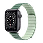 For Apple Watch Series 6 44mm ZGA Two Color Magnetic Silicone Watch Band(Dark Green+Light Green)