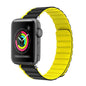 For Apple Watch 42mm ZGA Two Color Magnetic Silicone Watch Band(Grey+Yellow)
