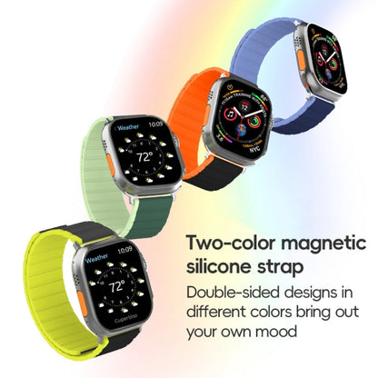 Pour bracelet de montre en silicone magnétique bicolore ZGA (gris + jaune) pour Apple Watch Series 4 44 mm