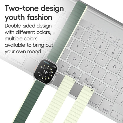 For Apple Watch Ultra 2 49mm ZGA Two Color Magnetic Silicone Watch Band(Grey+Yellow)