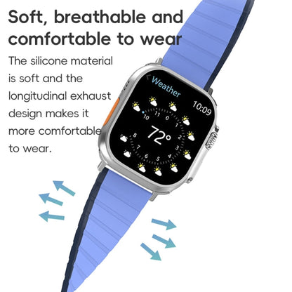 Pour bracelet de montre en silicone magnétique bicolore ZGA (gris + jaune) pour Apple Watch Series 4 44 mm