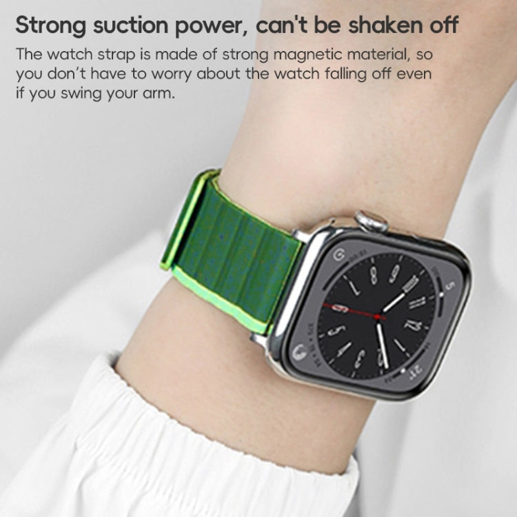 For Apple Watch Series 2 42mm ZGA Two Color Magnetic Silicone Watch Band(Black+Orange)