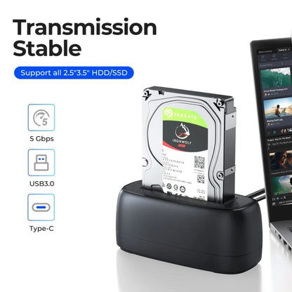 ORICO DD18C3 Single Bay 2.5 & 3.5 inch SATA Drive Docking Station, Plug Type:US Plug
