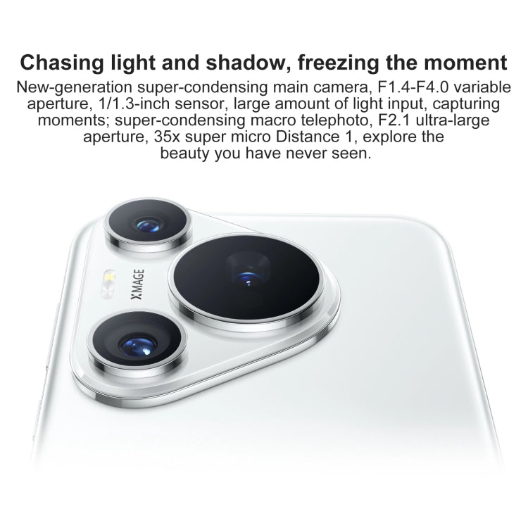 HUAWEI Pura 70 Pro, 12GB+512GB, Screen Fingerprint Identification, 6.8 inch HarmonyOS 4.2 Kirin 9010 Octa Core up to 2.3GHz, NFC, OTG, Not Support Google Play(White)