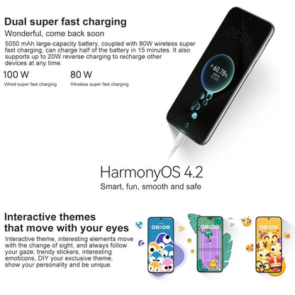 HUAWEI Pura 70 Pro, 12GB+1TB, Screen Fingerprint Identification, 6.8 inch HarmonyOS 4.2 Kirin 9010 Octa Core up to 2.3GHz, NFC, OTG, Not Support Google Play(White)