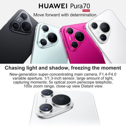 HUAWEI Pura 70, 12GB+512GB, Screen Fingerprint Identification,6.6 inch HarmonyOS 4.2 Kirin 9010 Octa Core up to 2.3GHz, NFC, OTG, Not Support Google Play(Rose Red)
