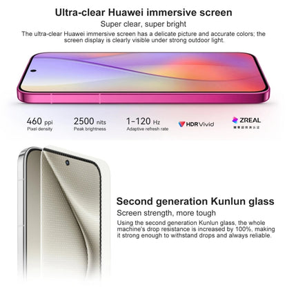 HUAWEI Pura 70, 12GB+256GB, Screen Fingerprint Identification,6.6 inch HarmonyOS 4.2 Kirin 9010 Octa Core up to 2.3GHz, NFC, OTG, Not Support Google Play(Rose Red)