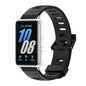 Pour bracelet de montre en silicone à trou plat Mijobs (noir + argent) pour Samsung Galaxy Fit 3
