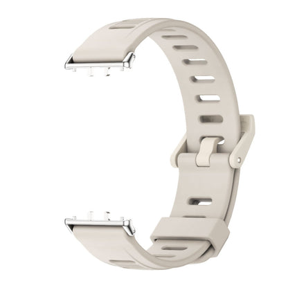 For Samsung Galaxy Fit 3 Mijobs Flat Hole Silicone Watch Band(Grey+Silver)