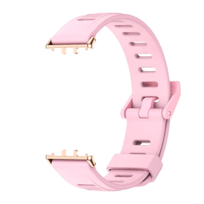 Pour Samsung Galaxy Fit 3 Mijobs Bracelet en Silicone à Trou Plat (Poudre de Racine de Lotus+Or Rose)