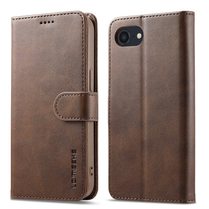 LC.IMEEKE Calf Texture Horizontal Flip Leather Case For iPhone 16e / 17e(Brown)