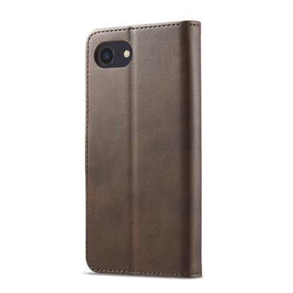 LC.IMEEKE Calf Texture Horizontal Flip Leather Case For iPhone 16e / 17e(Brown)