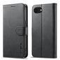 Étui en cuir à rabat horizontal texture veau LC.IMEEKE pour iPhone 16e / 17e (Noir)