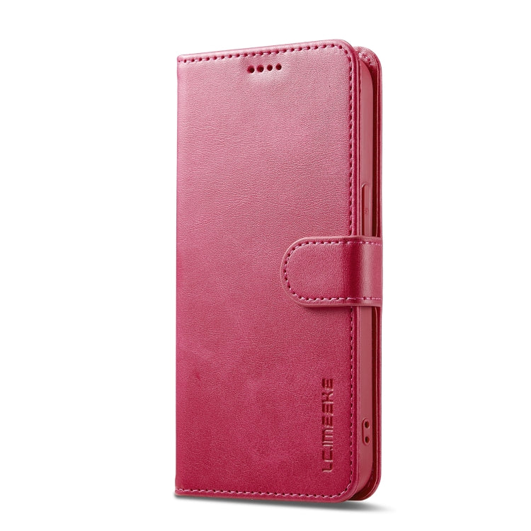 LC.IMEEKE Calf Texture Horizontal Flip Leather Case For iPhone 16e / 17e(Red)