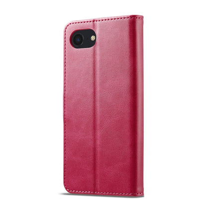 LC.IMEEKE Calf Texture Horizontal Flip Leather Case For iPhone 16e / 17e(Red)