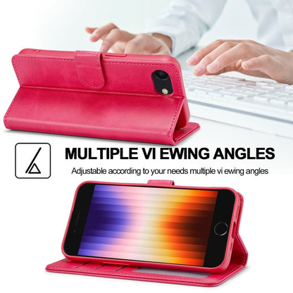 LC.IMEEKE Calf Texture Horizontal Flip Leather Case For iPhone 16e / 17e(Red)
