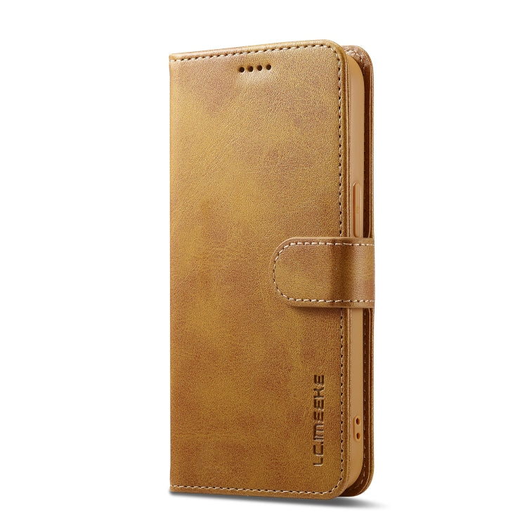 LC.IMEEKE Calf Texture Horizontal Flip Leather Case For iPhone 16e / 17e(Yellow)