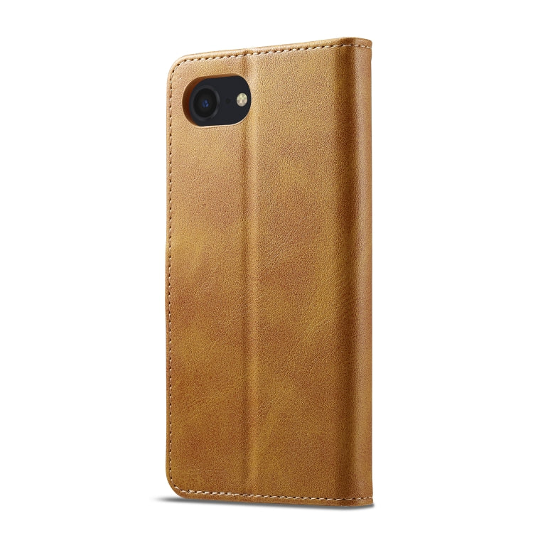 LC.IMEEKE Calf Texture Horizontal Flip Leather Case For iPhone 16e / 17e(Yellow)