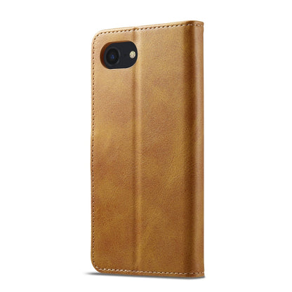 LC.IMEEKE Calf Texture Horizontal Flip Leather Case For iPhone 16e / 17e(Yellow)