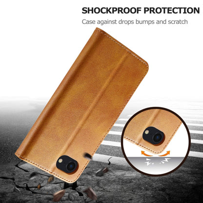 LC.IMEEKE Calf Texture Horizontal Flip Leather Case For iPhone 16e / 17e(Yellow)